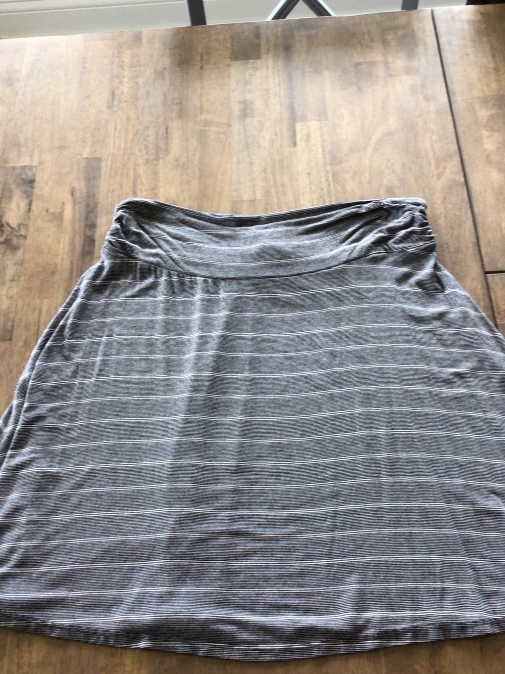 Bundle 2/$14 Merona Black and white Striped Elastic Waist A-Line Skirt Sz L - Picture 6 of 6